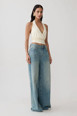 Jina Draped Halter Top - Ivory