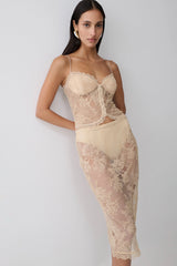 Marcelle Sweetheart Lace Top - Blush Rose Gold
