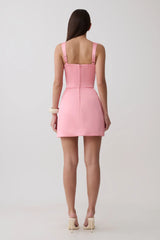 Isabel Satin Corset Mini Dress - Pink