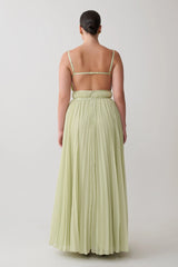 Clarisse Pleated Maxi Dress - Sage