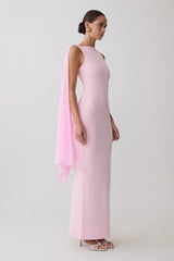 Farid Bandage Maxi Dress With Chiffon - Baby Pink