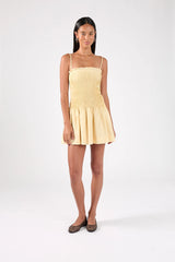 Perfect Stranger Cameron Pintuck Mini Dress Butter