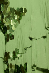 Aaliyah Sequin & Chiffon Mini Dress - Green
