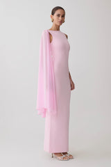 Farid Bandage Maxi Dress With Chiffon - Baby Pink