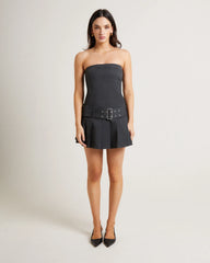 Bad Habits Kilt Mini Dress in Slate