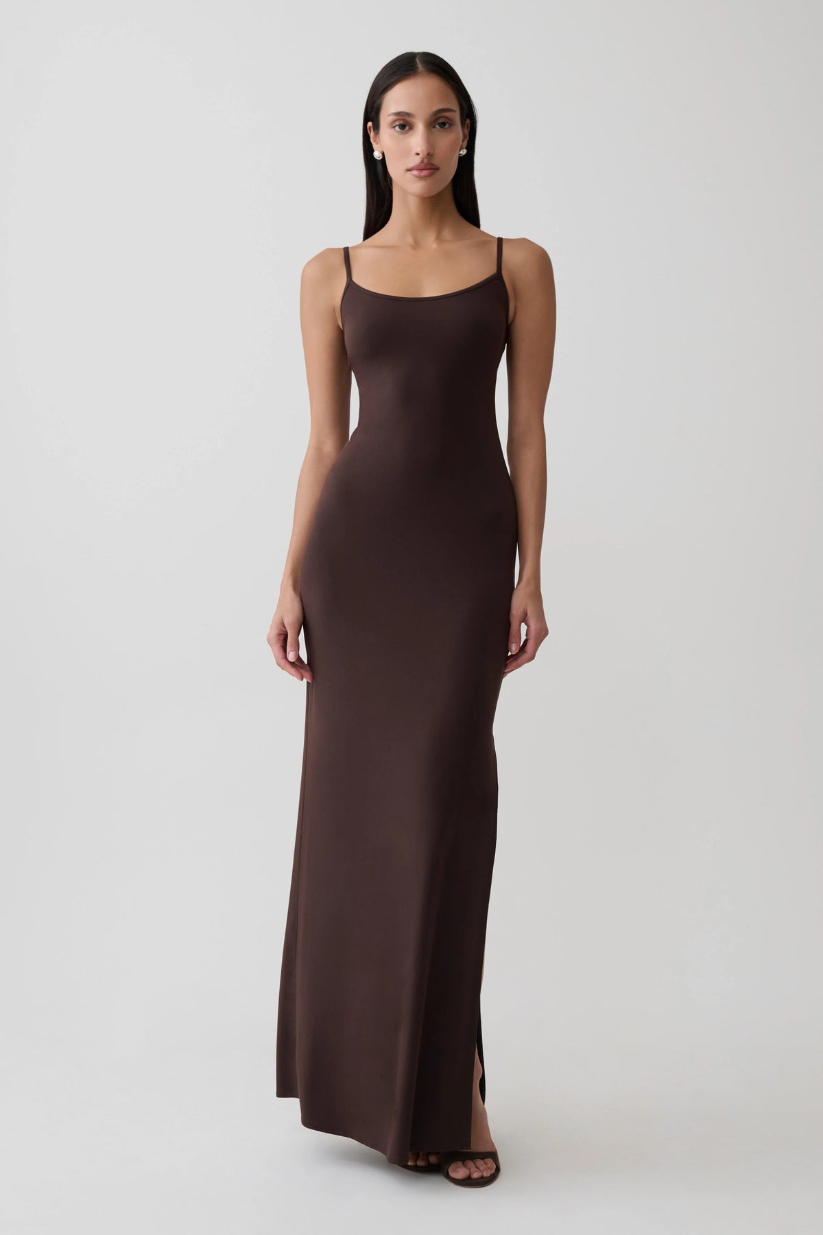 Erve Peached Jersey Maxi Dress - Chocolate