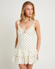 Helena Plunge Spot Mini Dress