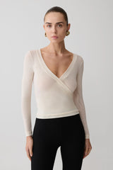 Lumi Long Sleeve Mesh Top - Bone
