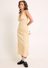 Sunday Seersucker Check Maxi Dress