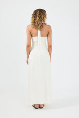 Perfect Stranger Juni Linen Maxi Dress Off White