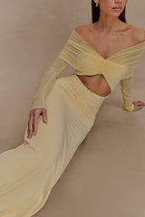 Rafaella Slinky And Mesh Maxi Dress - Lemon