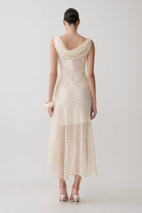 Lilah Devore Midi Dress - Ivory