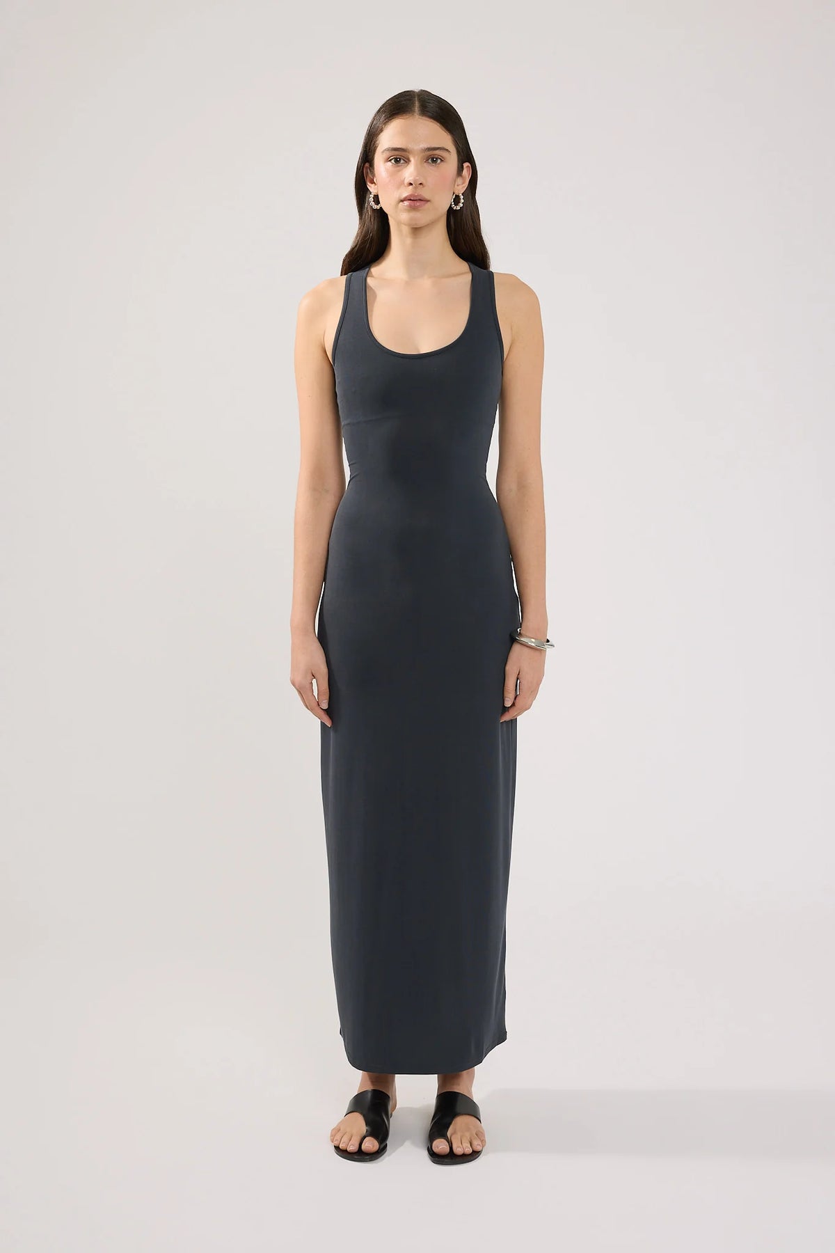 Perfect Stranger Silas Racer Back Maxi Dress Charcoal