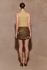 Nikki Lurex Top With Hardware - Gold