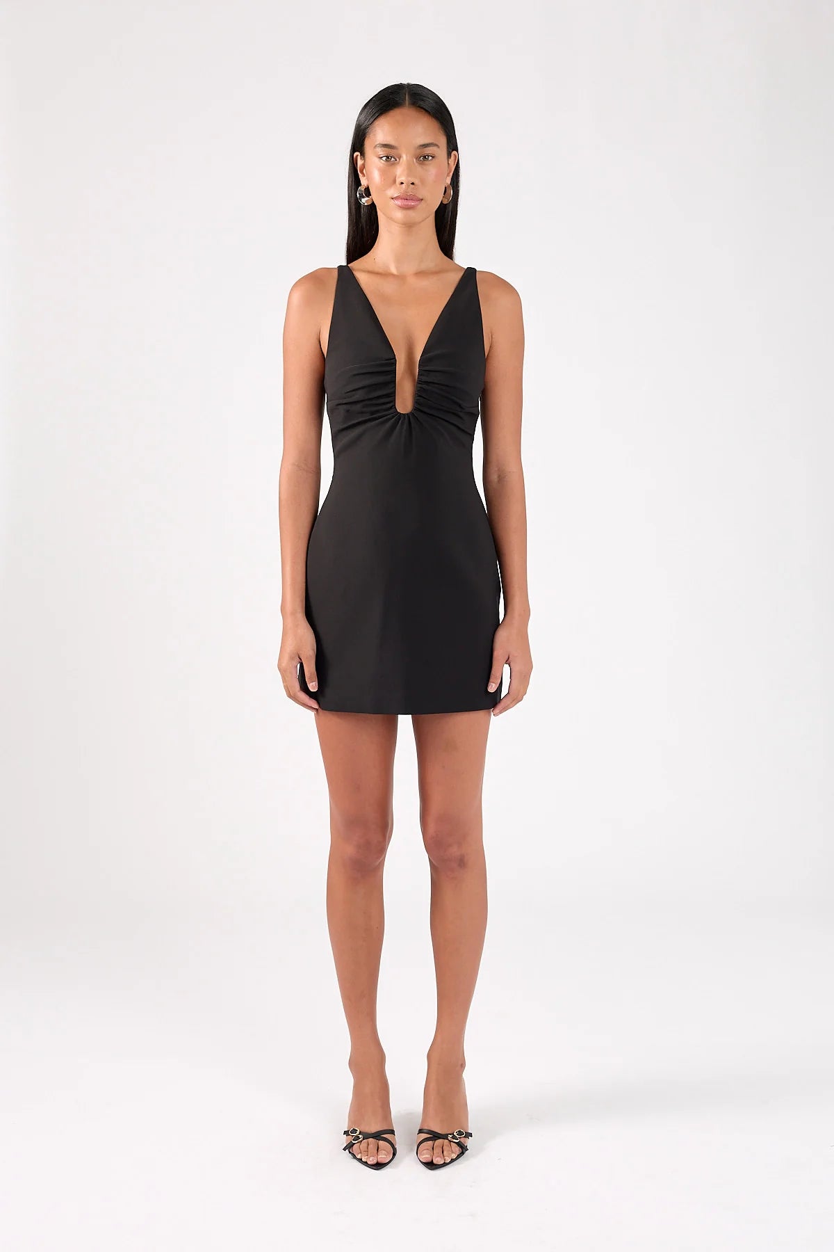 Perfect Stranger Alba Structured Mini Dress Black