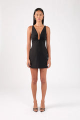 Perfect Stranger Alba Structured Mini Dress Black