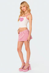 Cheeky Low Rise Denim Micro Skirt