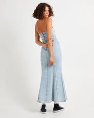 Rendezvous Fishtail Maxi Denim Dress