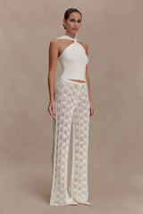 Angelika Twist Front Knit Top - Ivory