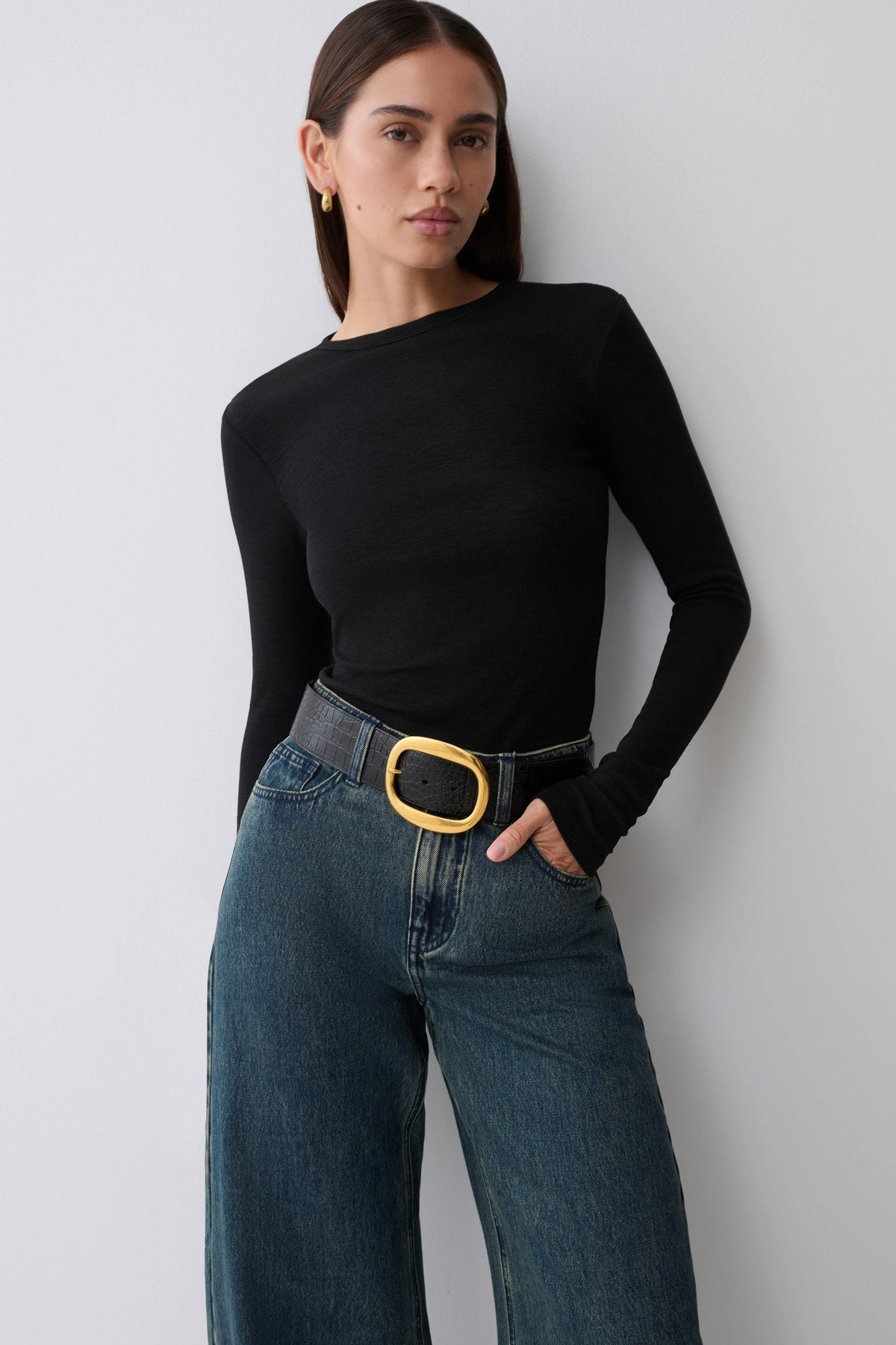 Leny Long Sleeve Top - Black