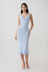 Rachael Knit Midi Dress - Light Blue