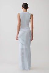 Pippa Floral Knit Maxi Dress - Light Blue