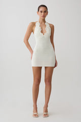 Bohdie Crochet Halter Mini Dress - Ivory