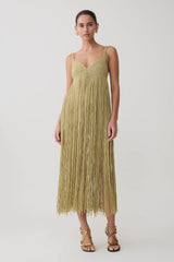 Renee Lurex Crochet Maxi Dress - Gold