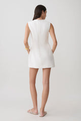 Antonella Linen Mini Dress - White
