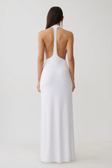Halley Back T-Strap Maxi Dress - White