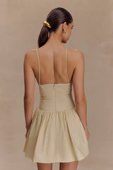 Janis Cotton Frill Mini Dress - Nude
