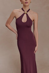 Ramona Modal Maxi Dress With Hardware - Mahogany