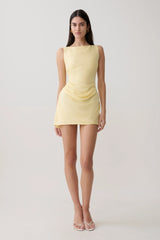 Bexley Draped Mini Dress - Butter