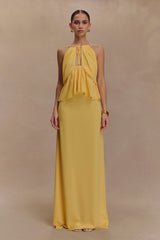 Korra Chiffon Halter Top - Butterscotch